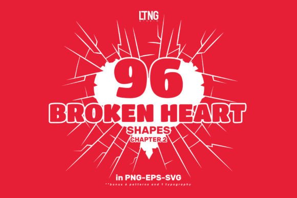 96 Broken Heart Shapes Chapter 2: A Practical Guide to Anti-Valentine’s Design Assets