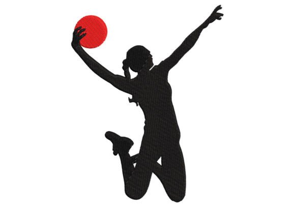 Basketball Girl: Dynamic Embroidery Design