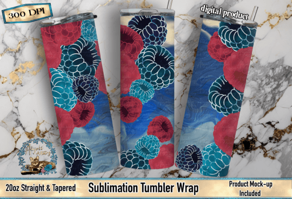 Blue Raspberry Swirl Tumbler Wrap PNG: Strategic Asset Selection for Custom Drinkware Production