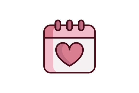 Calendar Pink Illustration Apps Icon for Modern UI
