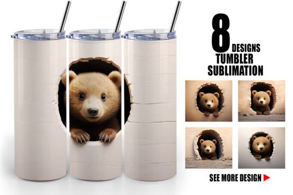 Elevating Drinkware Design: The Strategic Value of Tumbler Tedy Bear Peeks from Wall in Modern Sublimation