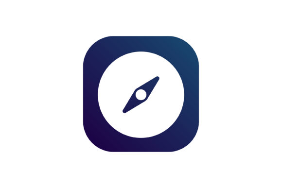 Evaluating the Compass Blue White Vector Apps Icon for Digital Projects
