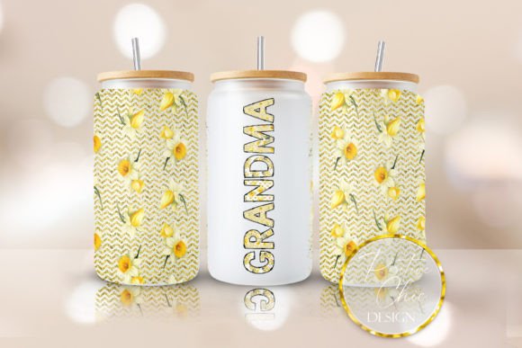 Grandma Libbey Cup Wrap PNG Flower UVDTF: Strategic Application for Custom Drinkware