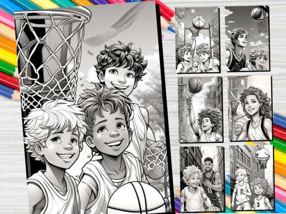 Kids Playing Basketball Coloring Pages: Creative Fun