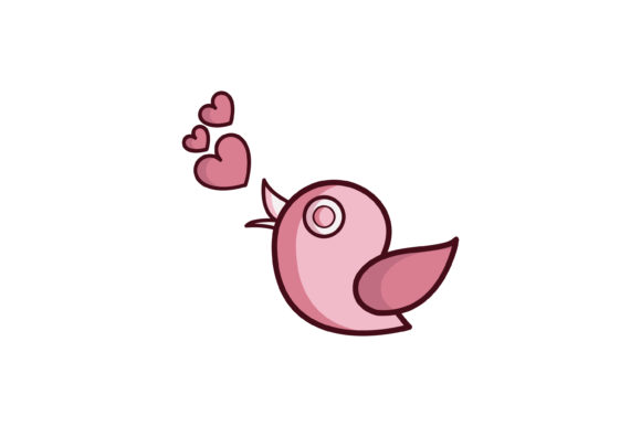 Love Bird Pink Illustration Apps Icon: A Versatile Asset for Cross-Platform Design
