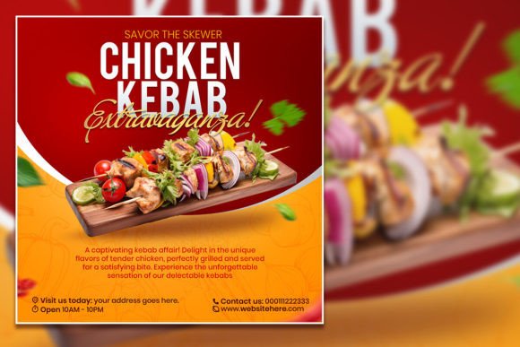 Portrait Chicken Kebab Social Media Post Templates