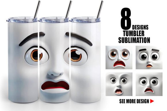Tumbler 3D Face Expressions: Elevating Drinkware with AI-Generated Sublimation Art