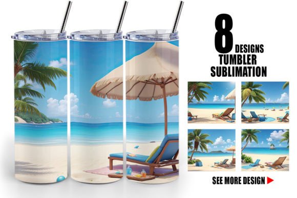 Tumbler 3D Summer Beach: Elevating Seasonal Drinkware with Sublimation Art