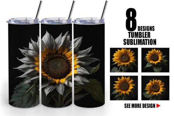 Tumbler Dark Sunflower: Elevating Personalized Drinkware with Modern Sublimation Art