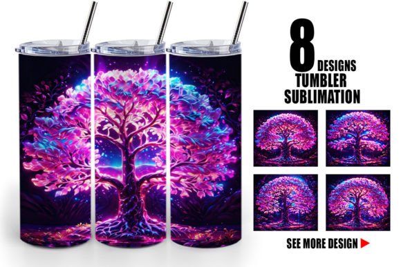 Tumbler Fantastic Pink Tree Life: Creative Sublimation Guide