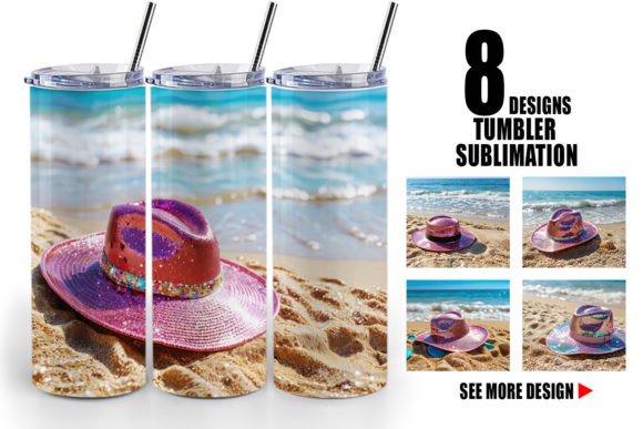 Tumbler Straw Hats on Sand Beach: Elevating Sublimation Craft with Seasonal Storytelling