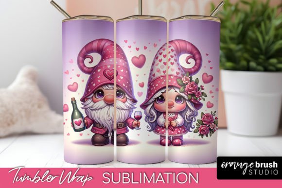 Valentines Day Tumbler Wrap - Gnome PNG