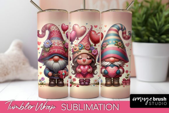 Valentines Gnome Skinny Tumbler Wrap PNG Guide